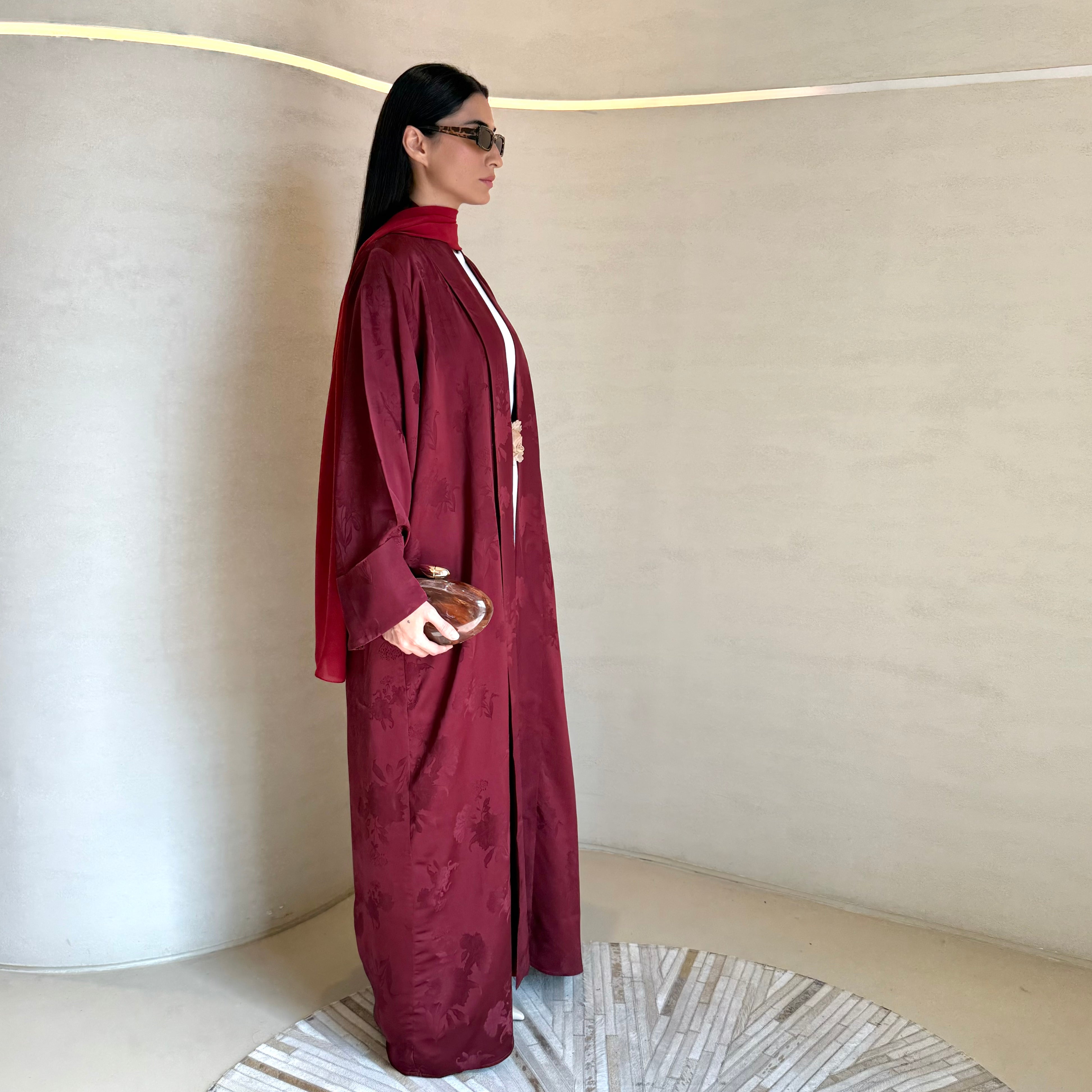 Jacquard Silk Abaya