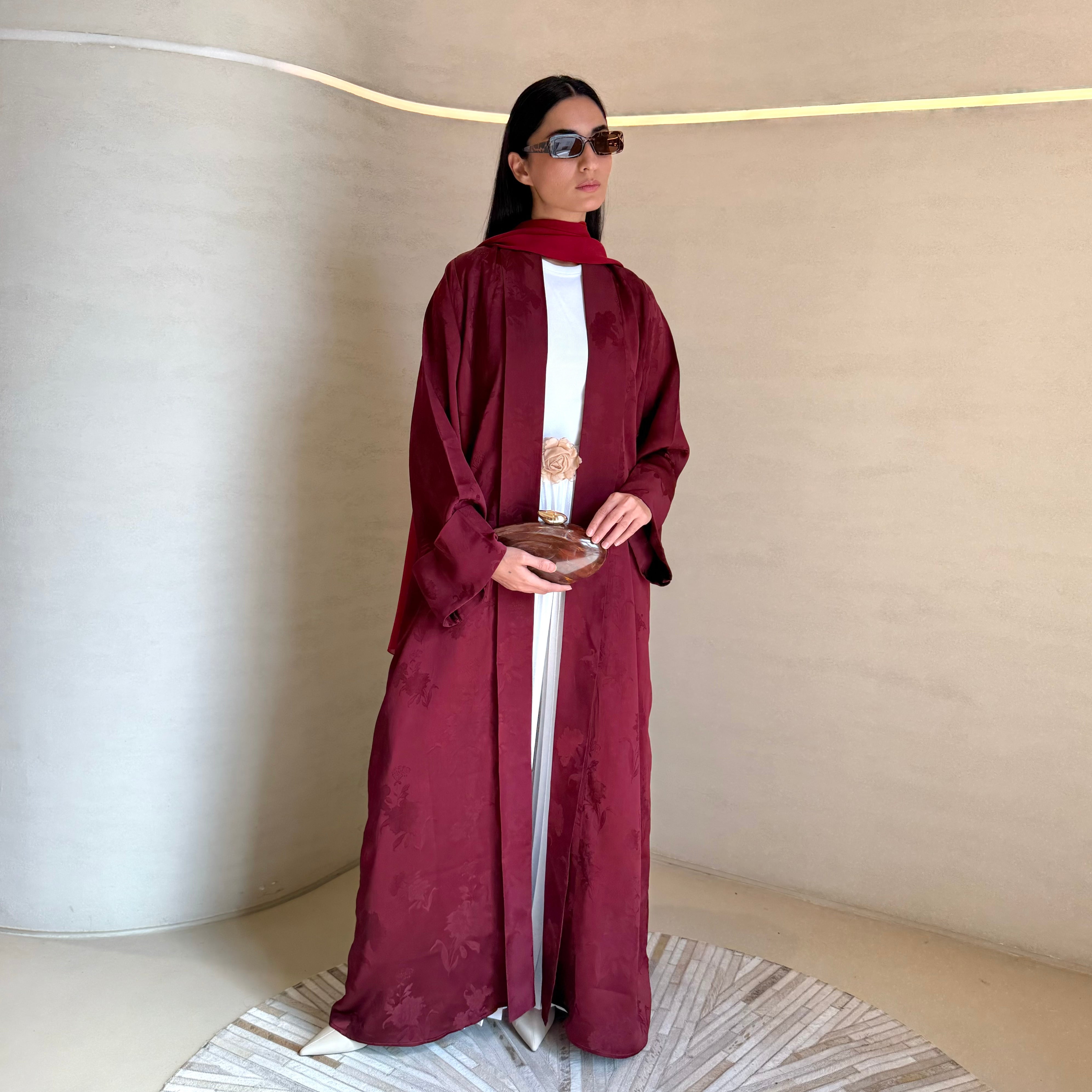 Jacquard Silk Abaya