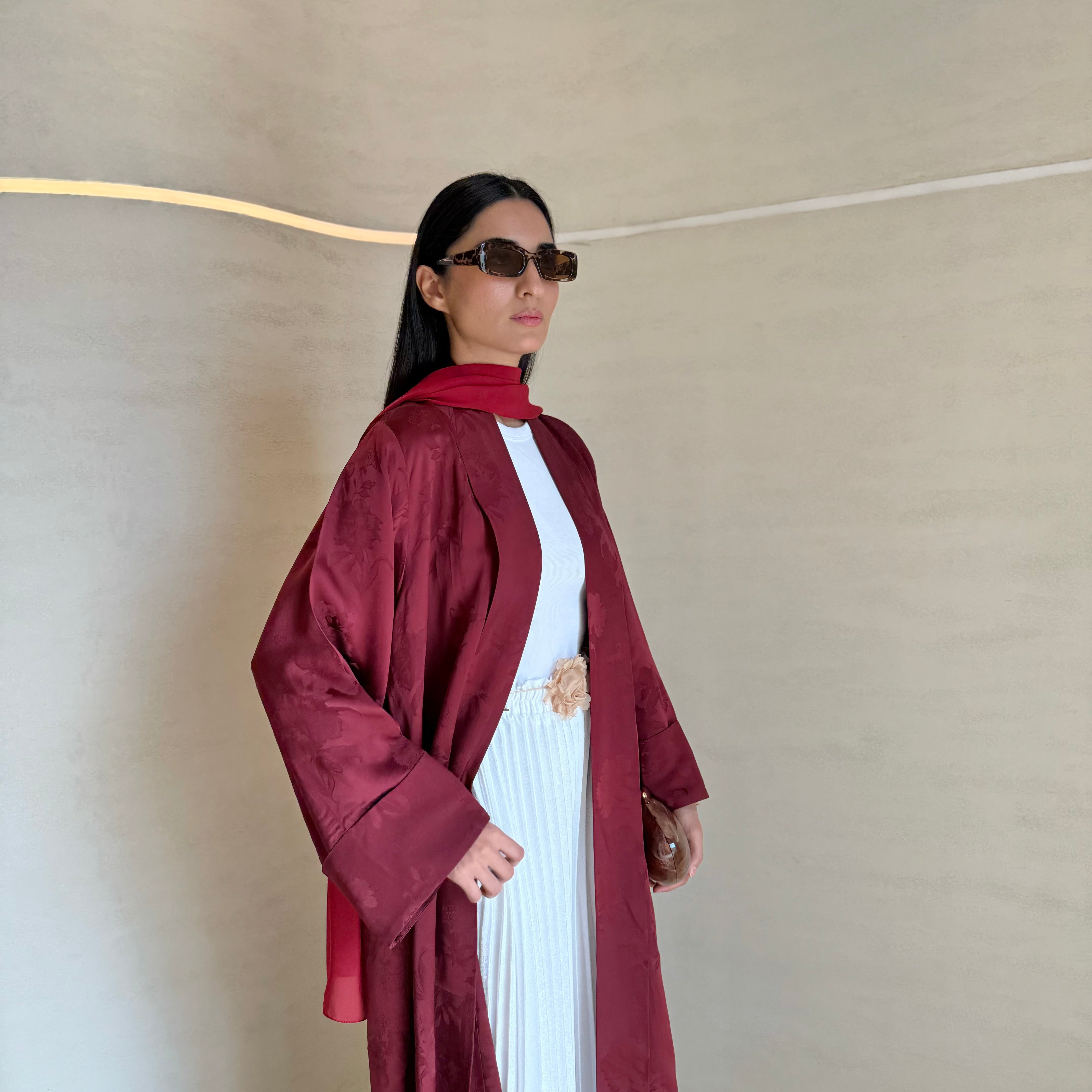 Jacquard Silk Abaya