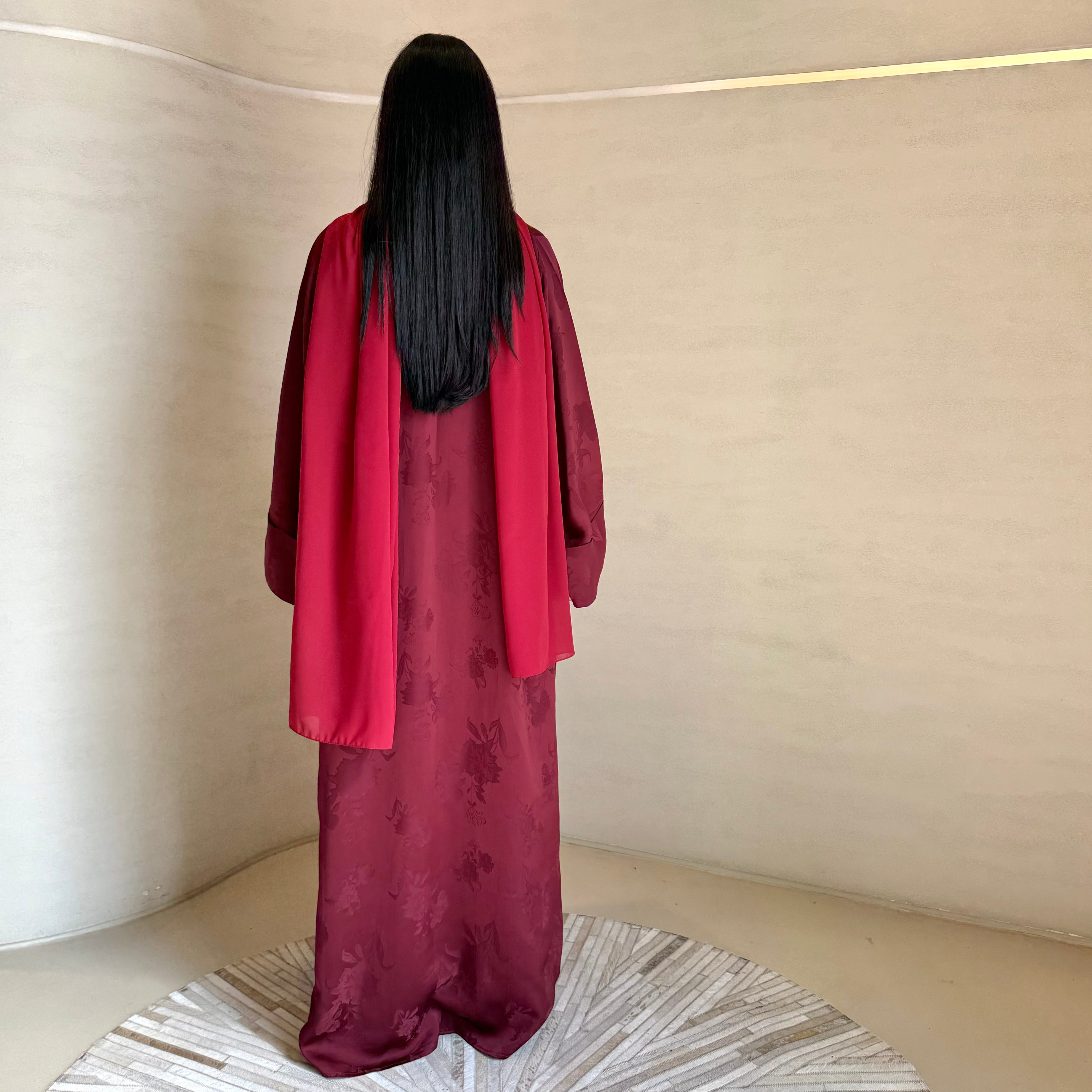 Jacquard Silk Abaya