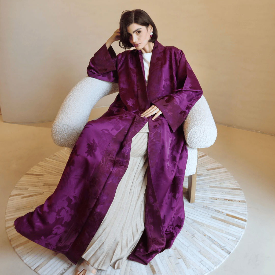 Jacquard Silk Abaya