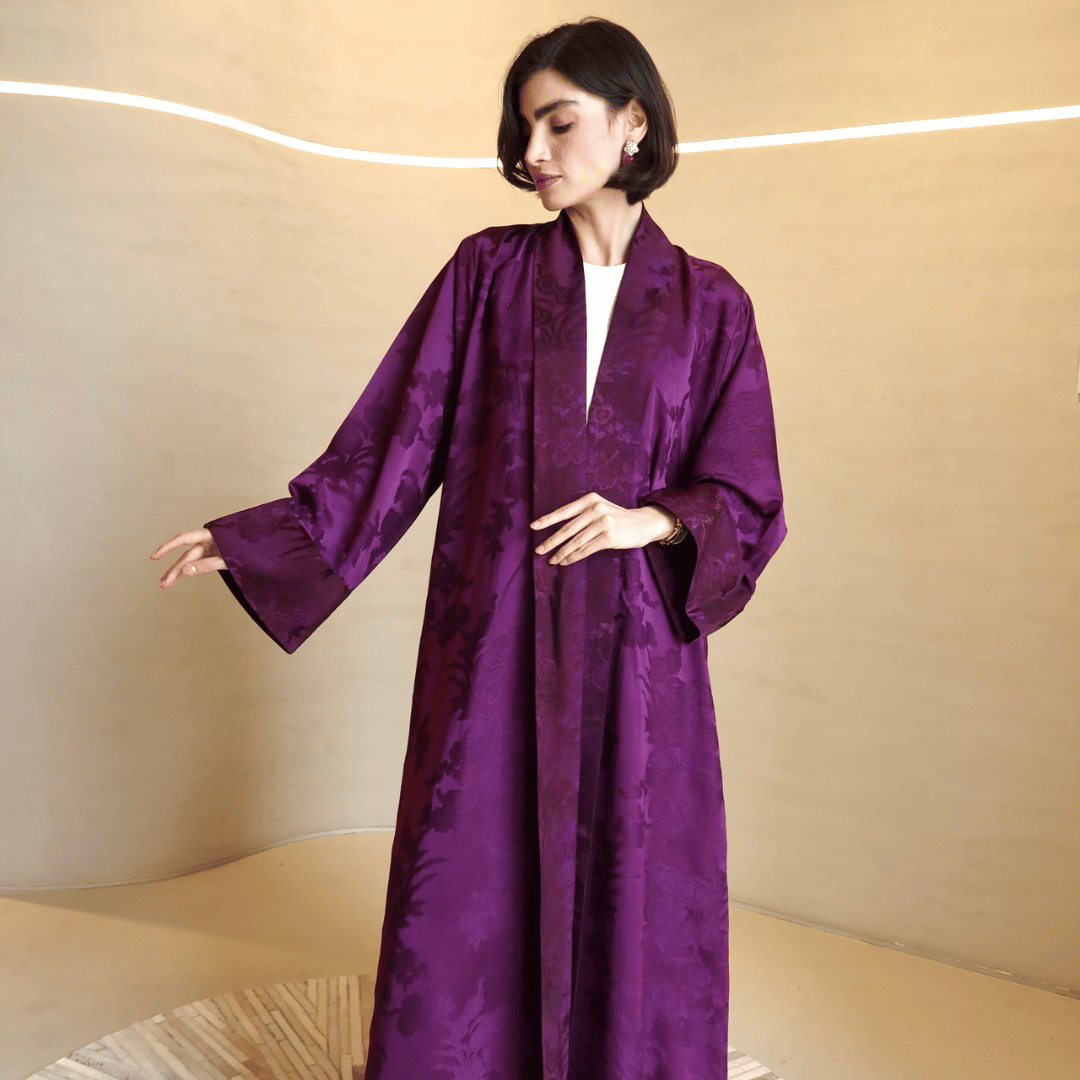 Jacquard Silk Abaya