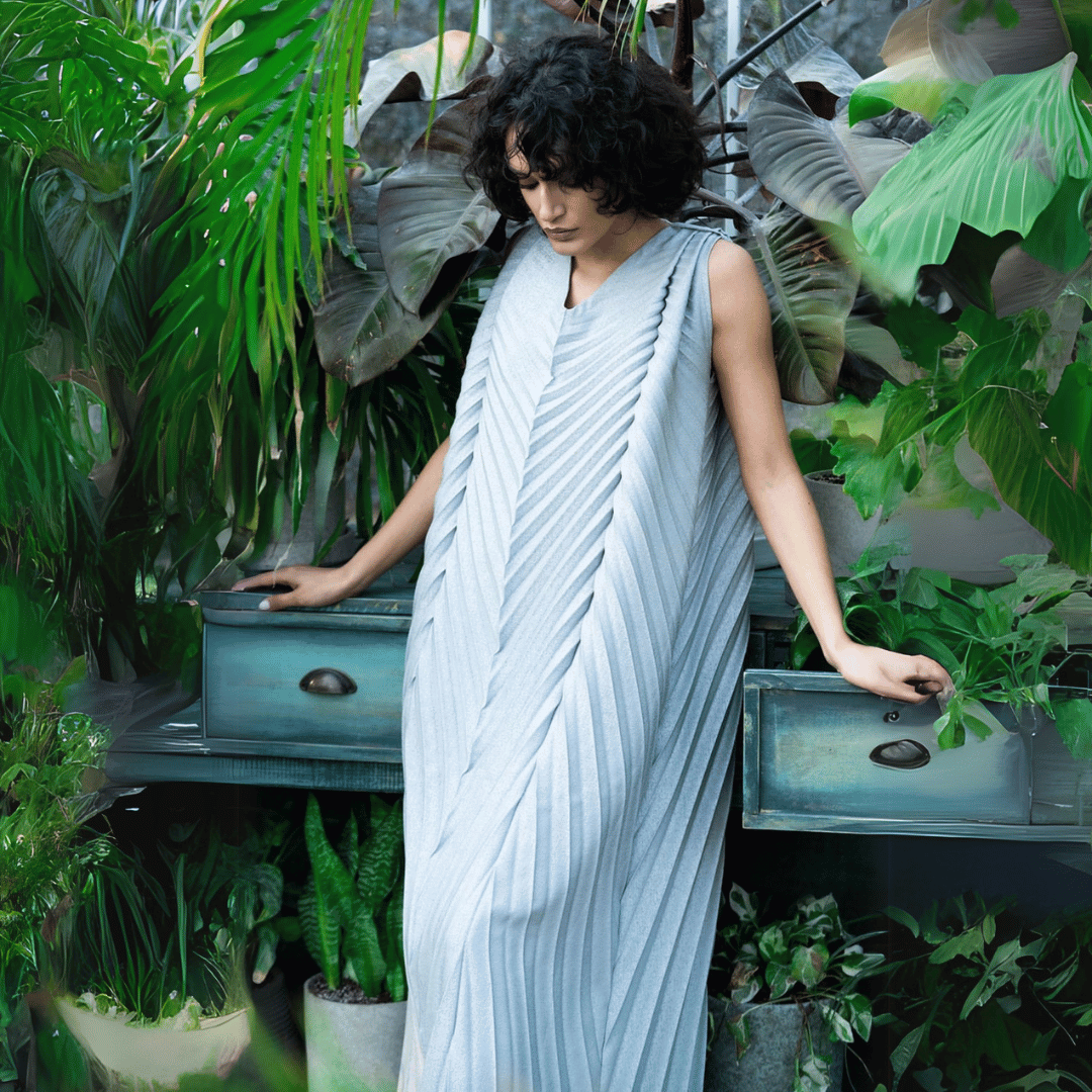 Long Pleated Dress