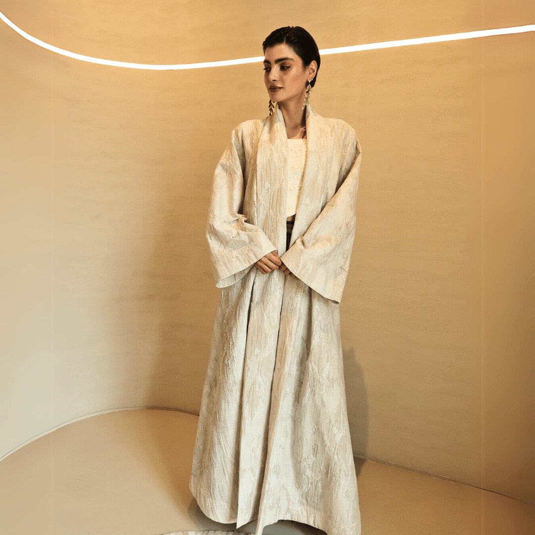 Stone Jacquard Abaya