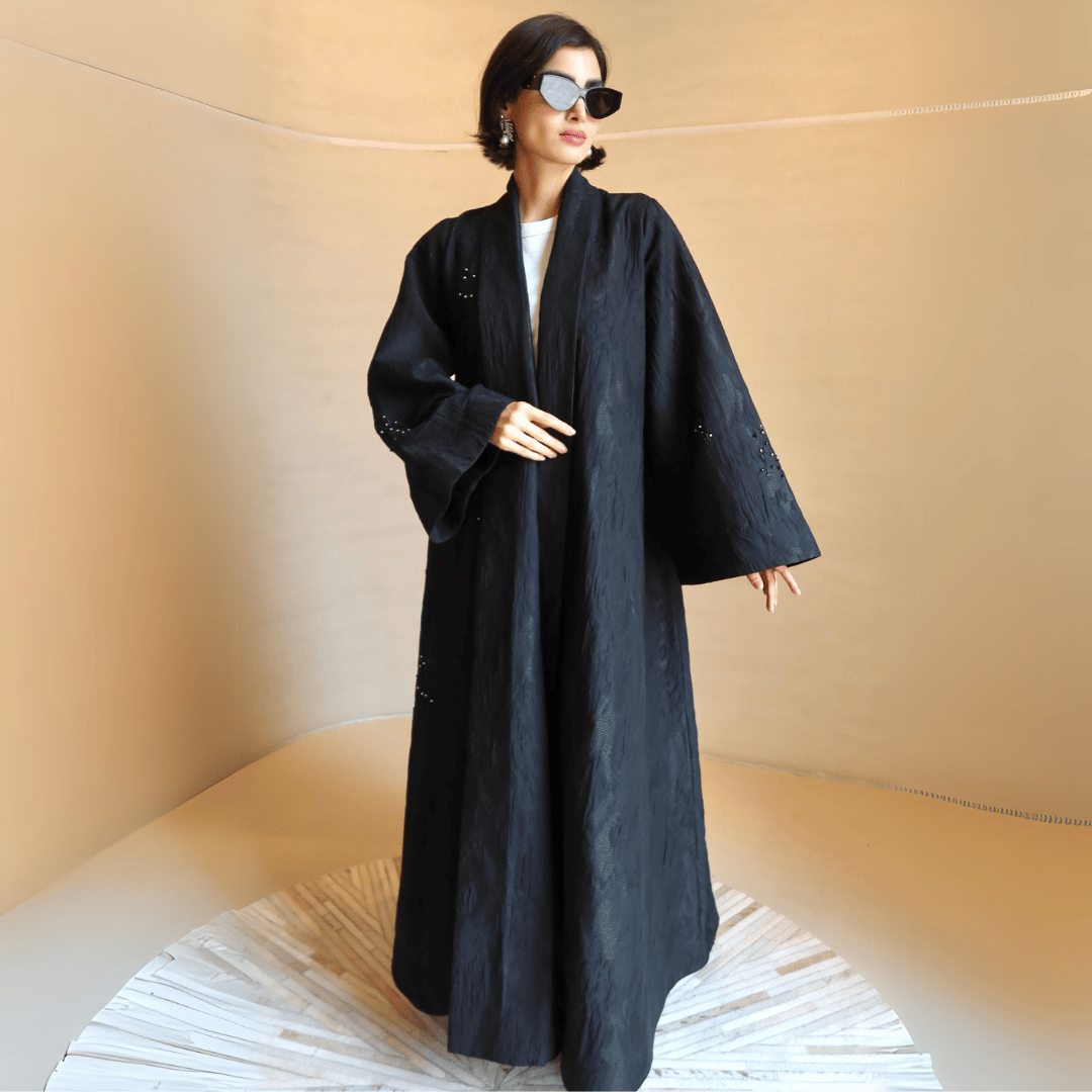 Stone Jacquard Abaya