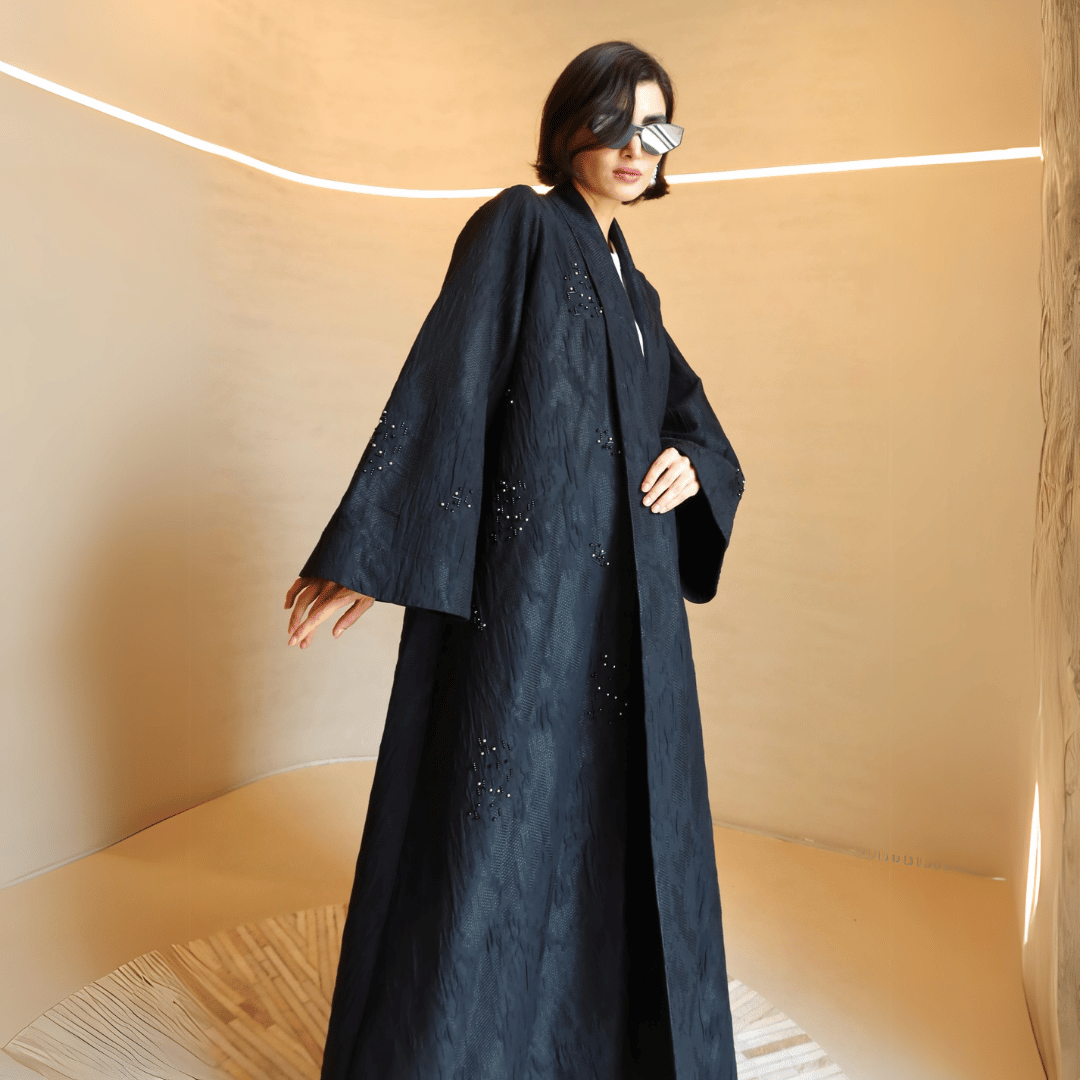 Stone Jacquard Abaya