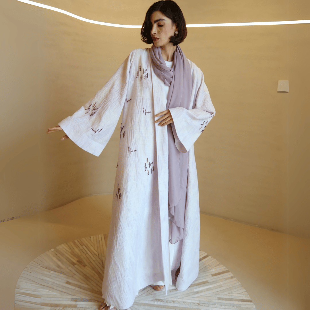 Stone Jacquard Abaya