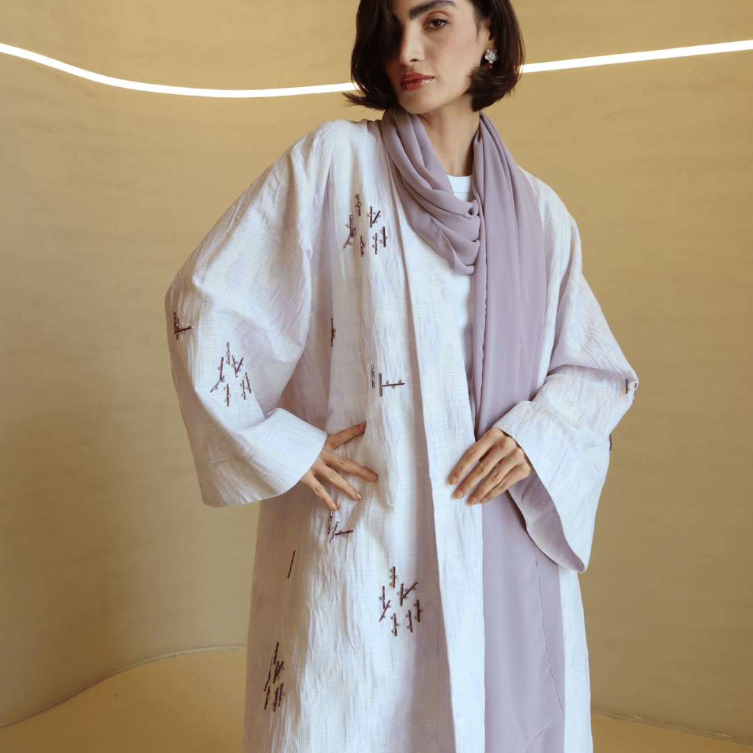 Stone Jacquard Abaya