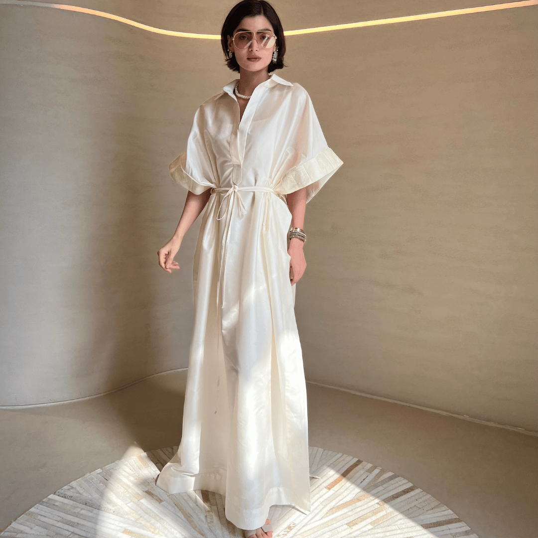 Sleeve Pleated Dress