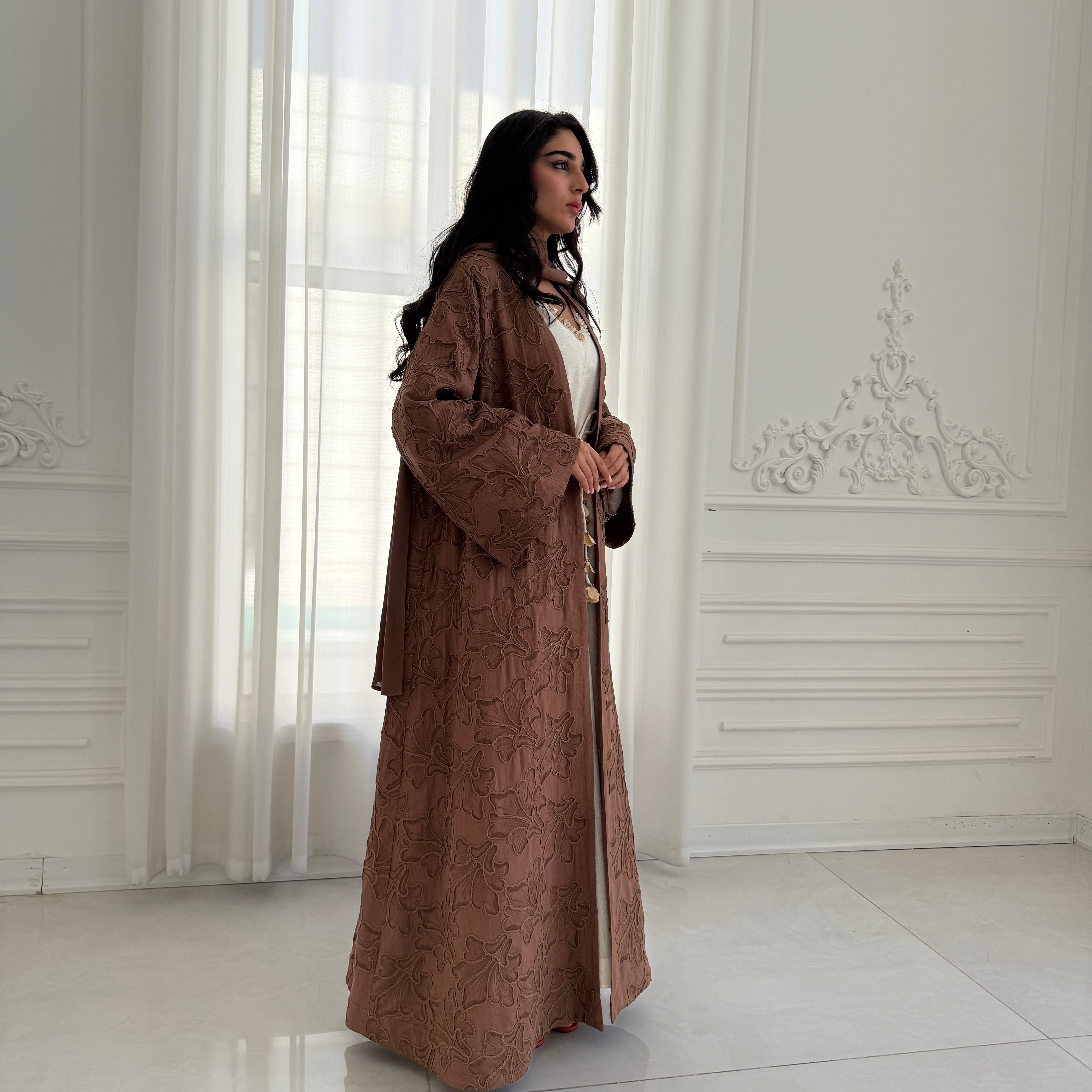Braided Flower Abaya