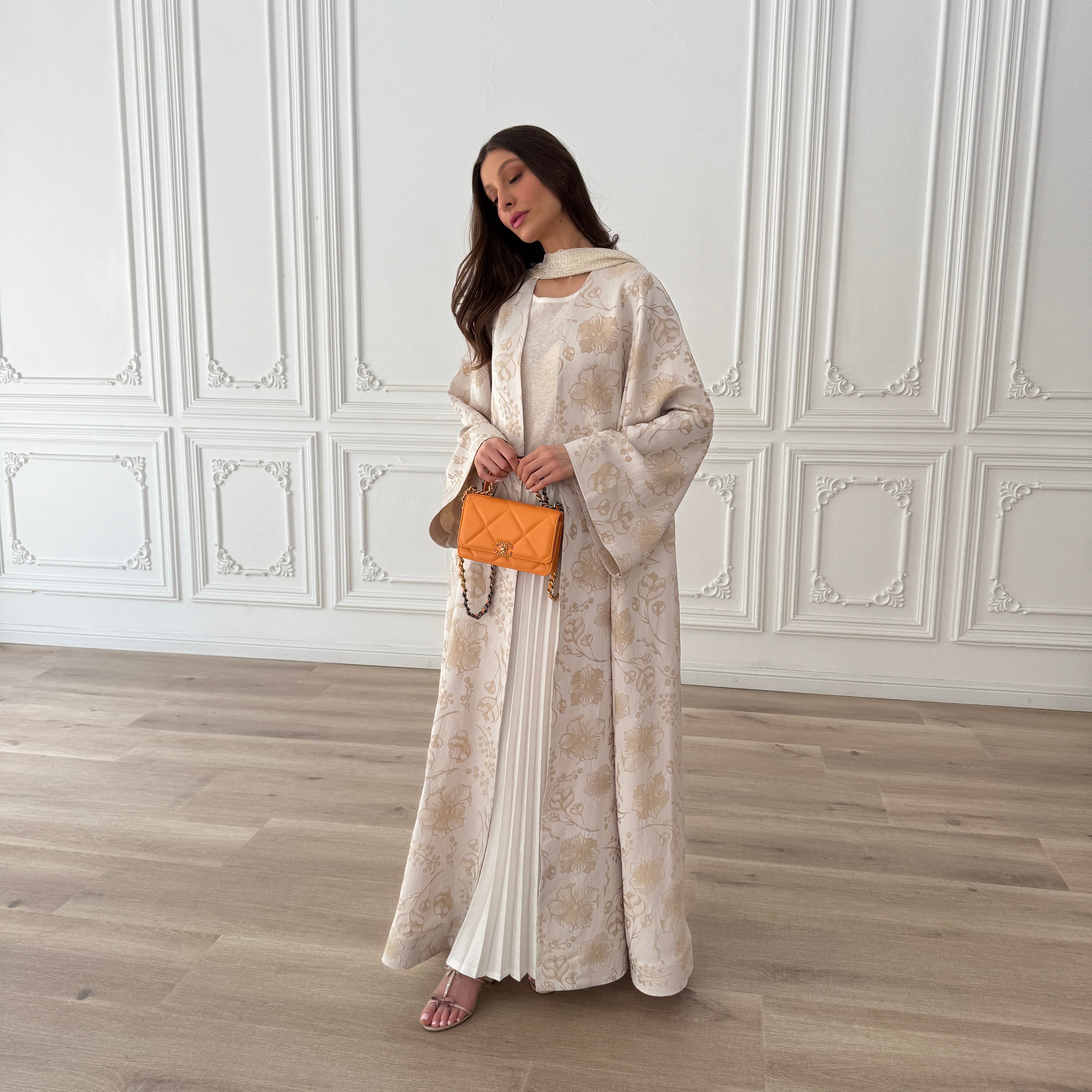 Flower Jacquard Abaya